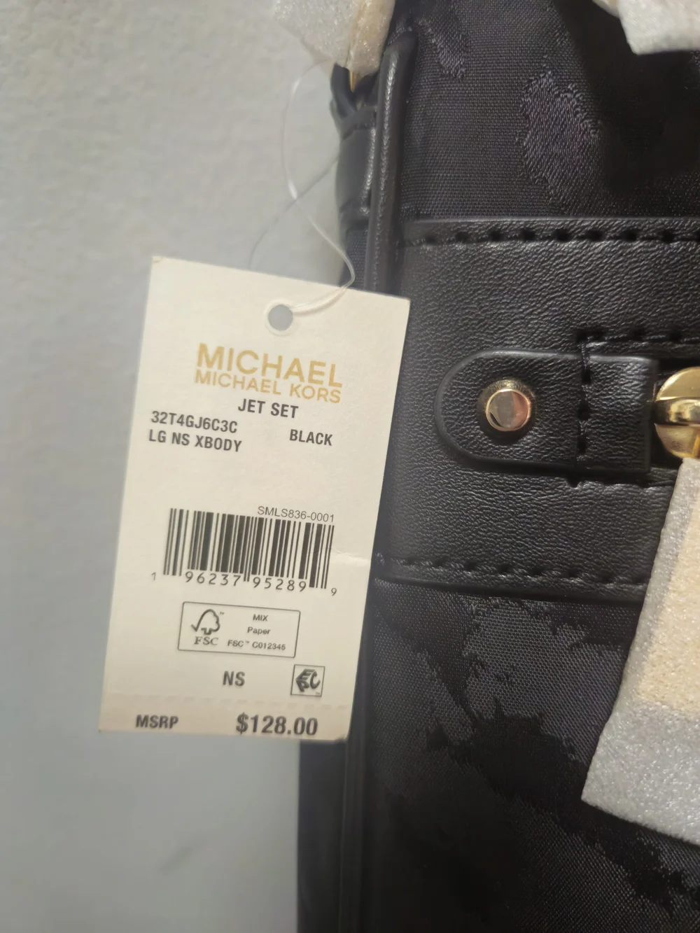 Michael Kors Black Crossbody Bag with Camouflage Jacquard